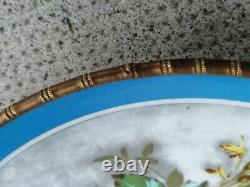 Ancienne assiette entourage bronze bambou style sevres art nouveau plate