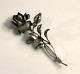 Ancienne Broche Rose Art Nouveau En Argent Massif Bijoux Style Nancy 9,5 Cm