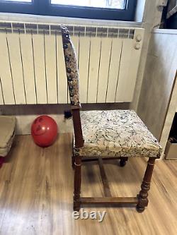Antique chaise fauteuil style Henry II tapisser vintage ameublement tête de Lion