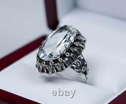 Argent Style Ancien Art Nouveau Bague Avec Naturel 5.00 CT Aigue-Marine