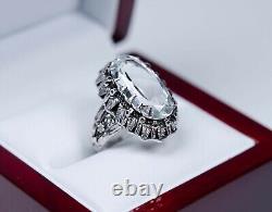 Argent Style Ancien Art Nouveau Bague Avec Naturel 5.00 CT Aigue-Marine