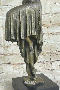 Art Déco / Style Art Nouveau Bronze Marbre Sculpture Signée D. H. Chiparus