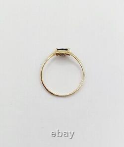 Bague style art nouveau or 18k saphir taille navette (circa 1970)