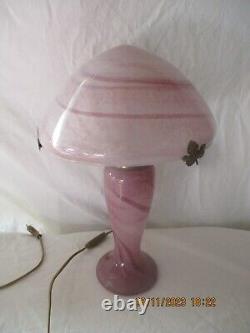 Belle Lampe champignon en pâte de verre style Art Nouveau dlg Gallé, Muller etc