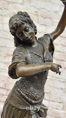 Bouay's Style Art Nouveau Style Fait Bronze Gypsy Danseuse Statue Figurine