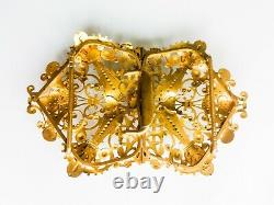 Boucle ceinture Art Nouveau victorienne style Lalique émaux pâte de verre 19ème
