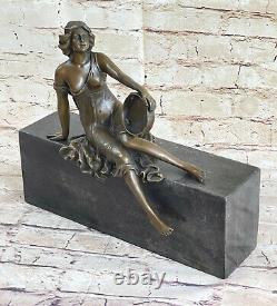 Bronze Nu Femme Assis Statue Figurine Milo Sculpture Style Art Nouveau Deco