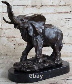 Bronze Sculpture, Statue Style Art Nouveau Signée Barye Abstrait Éléphant Nr