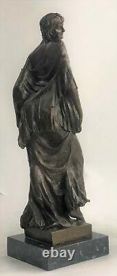 Bronze Sculpture Statue Superbe Style Art Nouveau Sexy Maiden Figurine En