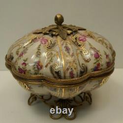 Centre de table Boite Fleur Style Art Deco Style Art Nouveau Porcelaine Bronze