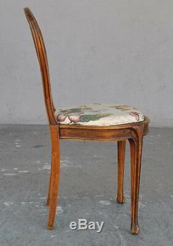 Chaise en hêtre 1900 de style Art nouveau aux chardons