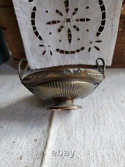 Coupe bronze signée F. Barbedienne decor feuillage style art nouveau