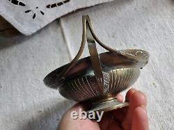 Coupe bronze signée F. Barbedienne decor feuillage style art nouveau