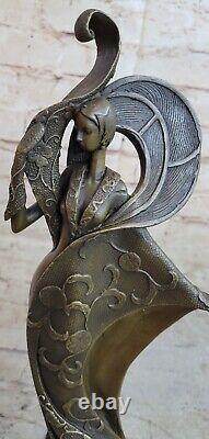 Créateur Bronze Un 1920 Style Art Nouveau de Luxe Bon Dame Sculpture Décor Solde