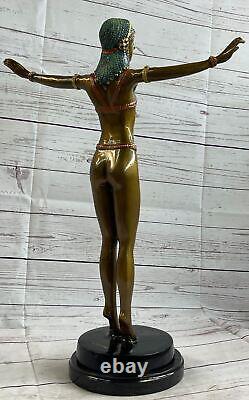 De Collection Bronze Sculpture Statue Style Art Nouveau Signée Chiparus Marron D
