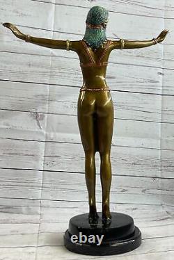 De Collection Bronze Sculpture Statue Style Art Nouveau Signée Chiparus Marron D
