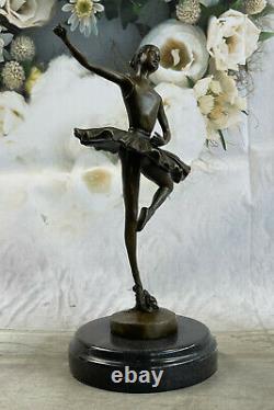 Détail Prima Ballerine Bronze Sculpture Style Art Nouveau Deco Figurine