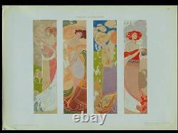 Fausto Codenotti, Femmes -1907 Planche Art Nouveau, Style Mucha