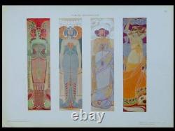 Fausto Codenotti, Femmes -1907 Planche Art Nouveau, Style Mucha