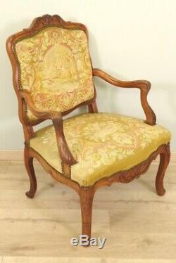 Fauteuil style Régence tapisserie petit point