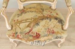 Fauteuils style Louis XV tapisserie Aubusson