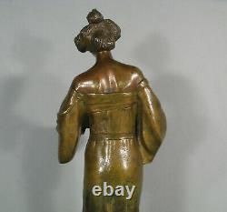 Femme Fleur Style Mucha Sculpture Style Art Nouveau Bronze Ancien Jugendstil
