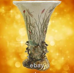 Fleurs Vase Luxe Style Art Nouveau Porcelaine Bronze Vintage Esthétique Noble