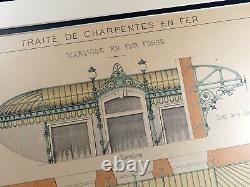 Français Style Art Nouveau Architecture Diagramme Civil Ingénierie Imprimé Large