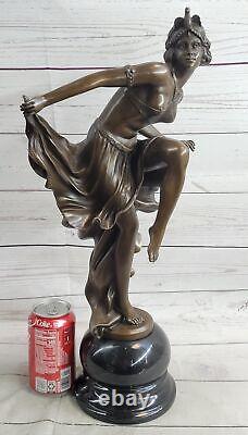 Français, Style Art Nouveau Large Bronze Statue Après Gory, Gypsy Fille Chaud