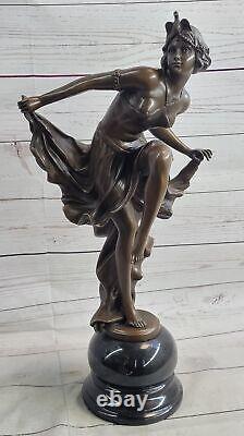 Français, Style Art Nouveau Large Bronze Statue Après Gory, Gypsy Fille Chaud