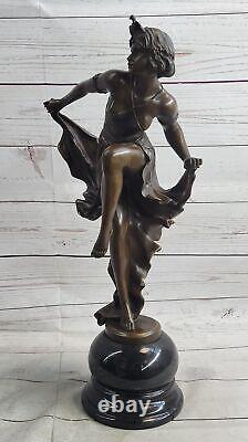 Français, Style Art Nouveau Large Bronze Statue Après Gory, Gypsy Fille Chaud