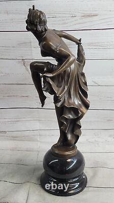 Français, Style Art Nouveau Large Bronze Statue Après Gory, Gypsy Fille Chaud