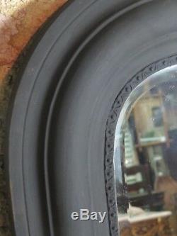 Glace / miroir de style Louis Philippe en bois noir mat 138 x 110 cm
