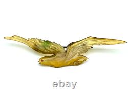 Grande broche Oiseau Art Nouveau en corne sculptée style GIP-Georges Pierre
