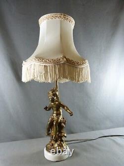 L. F. MOREAU Belle lampe de style Art Nouveau représentant une jeune fille