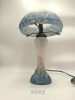 Lampe champignon pâte de verre style Art Nouveau déco dlg Muller Gallé Degué