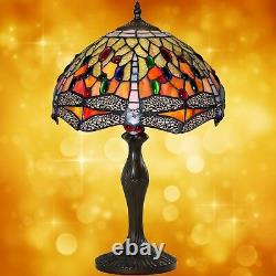 Lampe de Table Dans Tiffany Style Antiquités Art Design Couleur Bronze Main 3