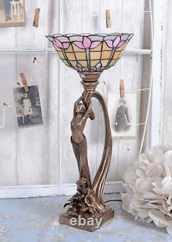 Lampe de table Art Nouveau lampe de bureau Secession style femme sculpture neuf