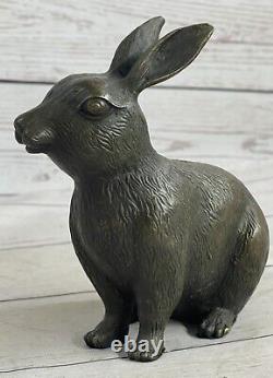 Lapin Lièvre Art Déco Style Art Nouveau Bronze Sculpture Fonte Figurine