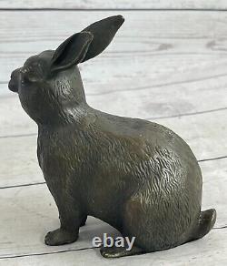 Lapin Lièvre Art Déco Style Art Nouveau Bronze Sculpture Fonte Figurine