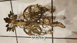 Lustre Bronze Art Nouveau Monture Ancienne Style Majorelle