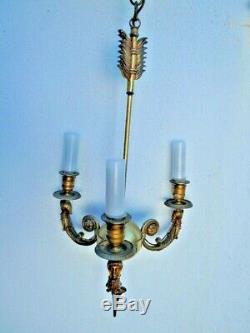 Lustre bronze style empire decor têtes bonnet phrygien empire style chandelier