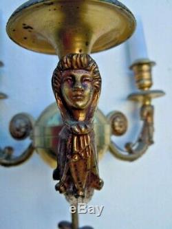 Lustre bronze style empire decor têtes bonnet phrygien empire style chandelier