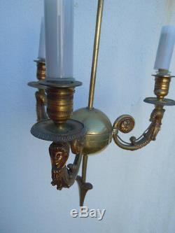 Lustre bronze style empire decor têtes bonnet phrygien empire style chandelier