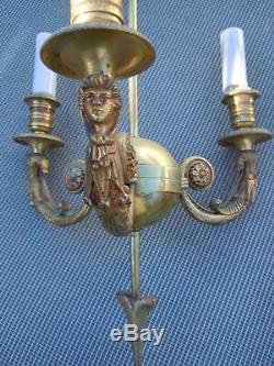 Lustre bronze style empire decor têtes bonnet phrygien empire style chandelier