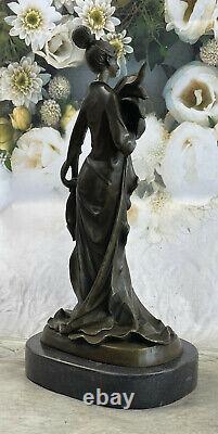Magnificent Style Art Nouveau Victorien Pure 100% Bronze 13 Grand Sculpture