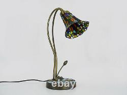 Magnifique lampe Tiffany libellule à deux branches, 2 tulipes, style art déco