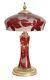 Merveilleux Art Nouveau Lampe De Table Rouge Rose Tiefätzung Gallé Style