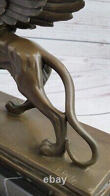 Merveilleux Style Art Nouveau Gothique Gargouille Griffin Bronze Sculpture Fonte