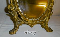 Miroir Psyché De Table Style Art Nouveau En Bronze Decor Liserons Glace Biseauté